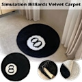Miniatyrbilde 3 av 5: Svart Matte, Billardkule Matte, 8-Ball Myk & Fluffy Svart Matte Soveromsdekor, Svart Sirkelmatte for Stue Hjeminnredning 2190