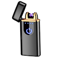 Miniatyrbillede 1 af 4: Kompakt elektrisk lighter med fingeraftrykssensor, micro-usb sort black