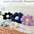 Miniatyrbillede 2 af 3: Blomsterpuder, Blomformet Puder Rumpepuder Blomster Gulvpuder, Sittpuder, Rumdekoration & Plysjpuder til Soveværelse Sofa Stol (Grøn)