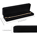 Miniatyrbillede 4 af 5: Sæt med 2 Klassiske Sammet Halskæde Armbånd Display Etui Smykke Gaveæske 8,7x1,6x2 tommer