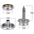 Miniatyrbild 3 av 5: Snäppfästen, 150 st Rostfritt stål Skruvsnäppar 15 mm metall Snäppfästen Set med 2 fixeringsverktyg