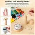 Miniatyrbilde 5 av 6: Complete Darning Loom With 14 Hooks, Premium Darning Mushroom, Full Darning Kit For Repairing Socks, Sweaters, Jeans, Includes 50 Colors Thread, Needles