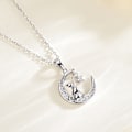 Miniatyrbilde 4 av 5: S925 sterling sølv enkelt temperament måne katt zirkon anheng j