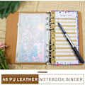 Miniatyrbild 3 av 5: 2-pack A6 PU Läder Notebook Pärm, 6 Ringar Budgetplanerare