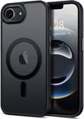 Magnetic iPhone 16e Case, Matte Transparent, MagSafe Compatible - Black