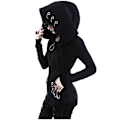 Pikkukuva 4 / 6: Naisten rento huppari pitkähihainen pusero toppi Black-FS2- Black 4XL
