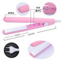 Miniatyrbillede 4 af 4: TG Rejse-miniglättejern Keramisk Turmalin-glättejern med rejsetaske Dual Voltage Rejseglattejern Pink-X42-