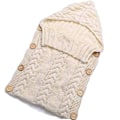 Miniatyrbillede 2 af 5: Strikket Baby Sovepose Tæppe Til Barnevogn Baby Foto Med Fleece Indeni, Varm Lomme Strikket Hyggepose Til Babyer Nyfødte (YJD)-FS3-
