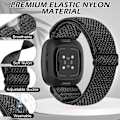 Miniatyrbillede 2 af 5: Pakke Elastiske Nylon Remme Kompatibel med Fitbit Versa 4 Rem/Fitbit Versa 3 Rem/Fitbit Sense Rem/Sense 2 Rem Blød Loop Justerbar Sportsreb 1135