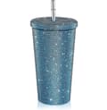 Bling Diamond Tumbler Glitter Vattenflaska Med Lås Blue