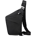 Miniatyrbild 1 av 5: Slingväska, lätt crossbody axelväska bröstväskor dagsryggsäck, en rem stöldskyddsslingväska för kvinnor män DB svart black-FS5- black right shoulder