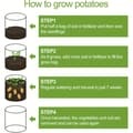 Miniatyrbild 5 av 7: Potatisplanteringspåsar 7 gallon 4-pack med handtag och lock 7-Gallon Green