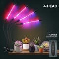 Full Spectrum LED Växtlampa för Inomhusbruk med Timer Dimbar Clip-4 Tubes Purple