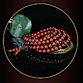Miniatyrbillede 4 af 5: Små blad rosentræ Buddha perler Zambia blod sandeltræ snor