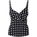 Miniatyrbillede 7 af 9: Dame Prikket Badedragt Tankini Bikini Sæt Svømmedragt sort-FS1- black M
