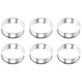 6 st Muffinringar Dubbelvalsade Ringar Rostfritt Stål Muffinringar Metall Rund Ringform för Matlagning-FS-