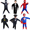 Miniatyrbillede 2 af 2: Drenge Superhelte Cosplay Kostume Fancy Dress Tøj Sæt Skelet Ramme-FS4- Skeleton Frame L