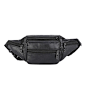 Miniatyrbild 1 av 10: Midjeväska Fanny Pack Bröstväska i läder-FS2- black