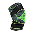 Miniatyrbild 1 av 5: Sport Knäbandage Elastiskt stöd Knäärm Kompressionsbygel för träning Gymvandring Fluorescent Green Fluorescent Green Fluorescent Green M