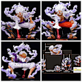Pikkukuva 4 / 5: One Piece Luffy GEAR 5 Anime-hahmo Nika Auringonjumala PVC-toimintahahmo Whit