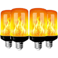Miniatyrbillede 1 af 5: 4-pak E27 Lyspærer med Flammeffekt 4W Base LED Flammeffektlamper 4 Belysningstilstande Dekorative Indendørslamper til Hjem Have Fest