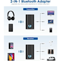 Pikkukuva 6 / 6: Bluetooth 5.0 Lähetin Vastaanotin ja Lähetin 2-in-1 Langaton Bluetooth-sovitin Kaksois 3,5 mm:n liitäntä kuulokkeille TV PC Tietokone-X42-