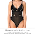 Miniatyrbilde 5 av 6: Kvinner Slanking Shapewear Body Bue Kontroll Truser Body Shaper Bryllupsfest Modellering Undertøy Stringtruse Innebygd BH Camisoles Black-FS1- Black XXXL