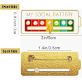 Miniatyrbild 5 av 6: 2 st MY SOCIAL BATTERY, Rolig Social Mood Brosch Nål för 7 dagar, Pin Funny Social Battery Brosch Badge Mood Pin Badge Söt
