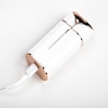 Miniatyrbilde 3 av 5: Elektrisk hårklipper barberhøvel for damer med dobbelt hode (USB-lading) (Hvit/gull) (med lys)