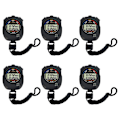 Miniatyrbillede 1 af 2: 6-pak konkurrencetimer, konkurrencetimer, elektronisk ur, praktisk træningstimer (6 stykker, sort)-X44-