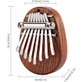 Miniatyrbillede 2 af 2: Mini Kalimba tommelfingerklaver, massivt træ 8-tangent fingerklaver, bærbar