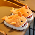 Miniatyrbilde 3 av 3: Barnhajtøfler Plysj varme tøfler Slip-on fluffy sko for vinteren Oransje Z Oransje-FS4- Orange 22-23