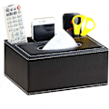 Miniatyrbild 1 av 3: Servettbox Rektangulär Läder Svart Multifunktionell