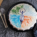 Miniatyrbild 3 av 5: Handgjord Shamantrumma Flerfärgad Livets Träd Dekoration-FS3-