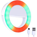Miniatyrbillede 1 af 5: RGB LED Udfyldningslys Selfie Ring Clip, Justerbar Lysstyrke mere