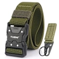 Miniatyrbillede 1 af 6: VATLTY Nyt unisex elastisk bælte hårdlegering Hurtigspænde Tough Stretch Nylon Herre Militær Taktisk bælte Arbejdstilbehør ArmyGreen sæt-FS1- ArmyGreen set 115cm