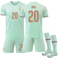 2026 VM Frankrig Udebanesæt Børn Voksen Fodboldtrøje med Strømper Nr. 20 DOUE-FS- No.20 DOUE L