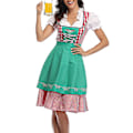 Pikkukuva 1 / 5: Naisten Oktoberfest-asu Aikuisten Dirndl Saksalainen Perinteinen Baijerilainen Olut Karnevaali Fraulein Cosplay Piikatytön Mekko - Vihreä Green L