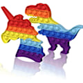 Miniatyrbild 1 av 5: 2-pack Sensoriska Pop-It Fidget-Leksaker - Enhörning och Dinosaurie