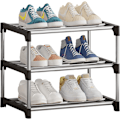 Miniatyrbild 1 av 5: Small Shoe Rack, Stackable Shoe Shelf 3 Tier, Shoe Storage, Easy Shoe Rack-X42-