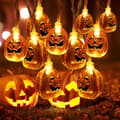 Halloween Gresskar Lyslenke, 3 meter 20 LED Halloween Lys 3D Krystall Gresskar Lys med 2 Lysmoduser, Batteridrevet-FS-