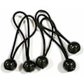 Miniatyrbillede 1 af 4: 13 cm sort plastikkugle elastisk snor til telte, skyggenet, markisefiksering, 10 stk -FS3-