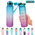 Miniatyrbild 2 av 11: 2-pack - 1 l vattenflaska med sugrör och timer Black