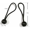 Miniatyrbillede 3 af 4: 13 cm sort plastikkugle elastisk snor til telte, skyggenet, markisefiksering, 10 stk -FS3-