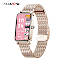 Miniatyrbild 3 av 6: PLUMZONG Dam Smartklocka Anpassade Urtavlor Full Touch Screen IP68 Vattentät Smartwatch Dam Härligt armband-FS2- Rose Gold