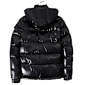 Miniatyrbilde 5 av 6: Herre Vinterjakke Glanset Stativkrage Vanntett Hette Dunjakke Svart Svart black black-FS1- black S