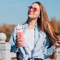 Miniatyrbilde 5 av 5: Glass 500ml - Reisekrus Drikkekrus med Sugerør og Lokk Smoothie