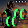 Miniatyrbilde 1 av 5: 4 stk USB Oppladbare LED Armbånd, Refleks LED Løpearmbånd A