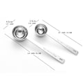 Miniatyrbilde 3 av 5: 2 stk rustfrie kaffeskjeer - 15 ml + 30 ml
