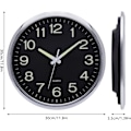 Miniatyrbild 3 av 3: 12\" Lysande Väggklocka Lys i Mörkret Väggklocka Tysta Väggklockor Icke Tickande Sveprörelse-Silver